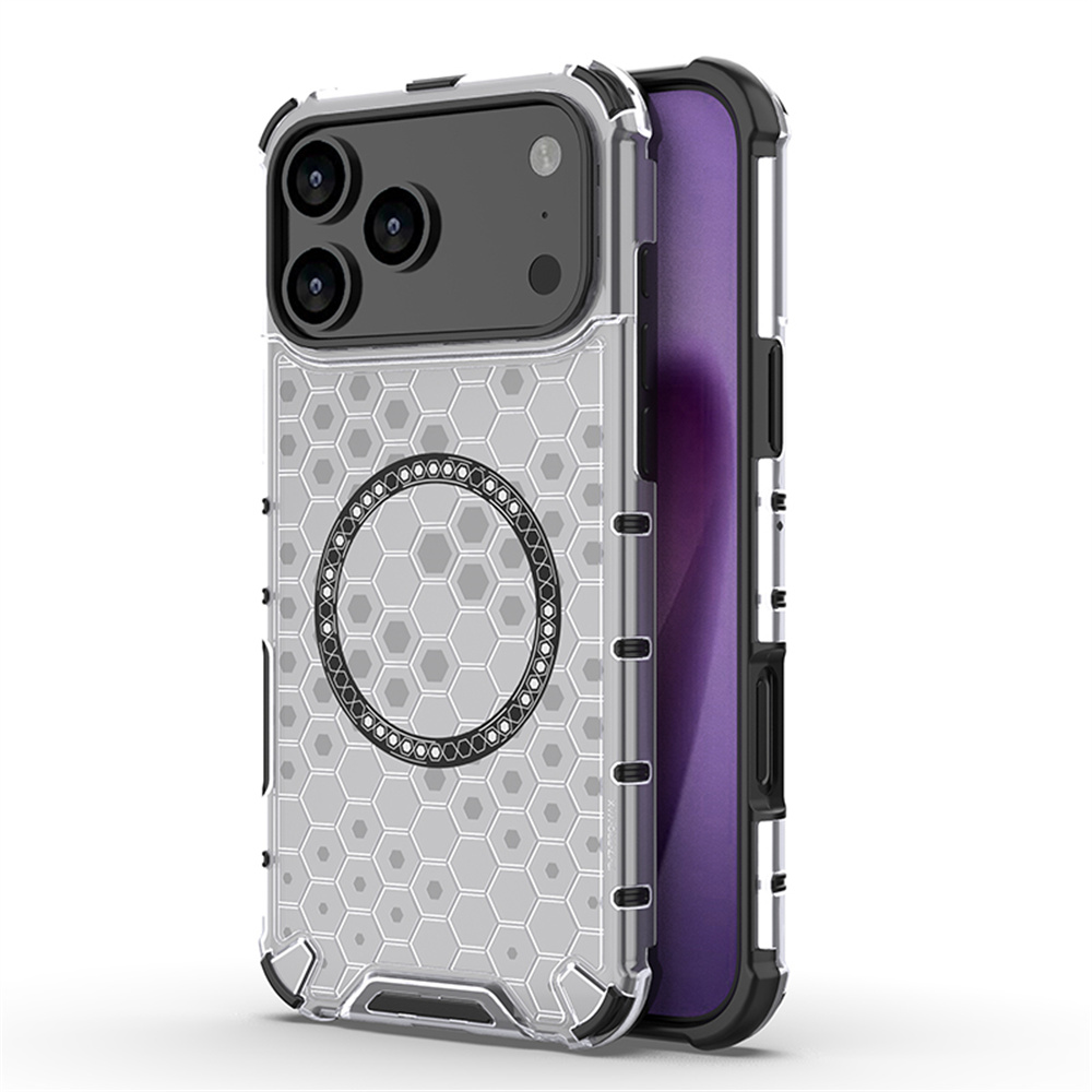 Clear Shockproof Bumper Case - Casing Magnetik Berbentuk Sarang Lebah Transparan