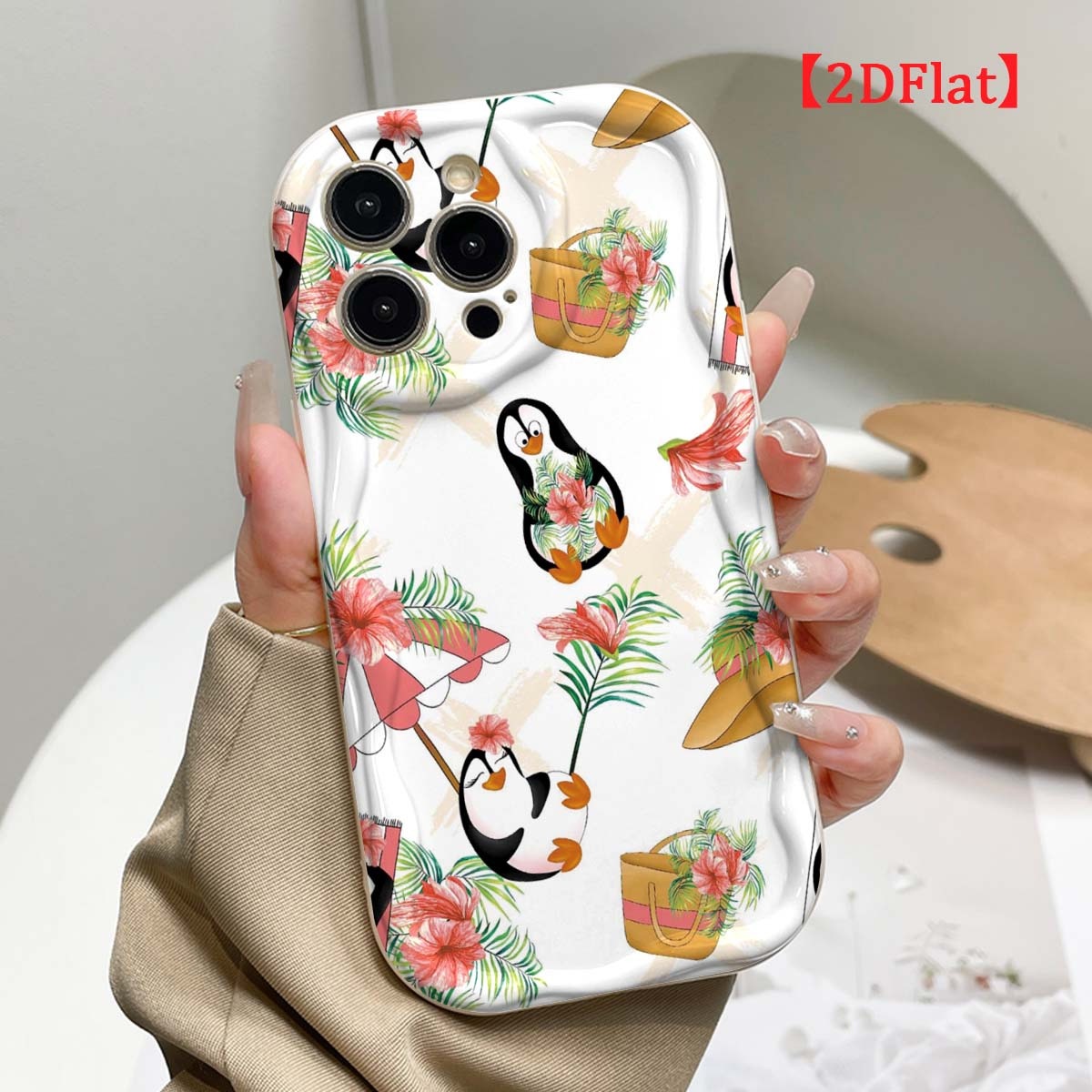 Casing Telepon Penguin yang Lu - Cute Cartoon Wrist Strap Silicone Case ulasan dan harga